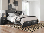 Stabotta Black King Bookcase Storage Bed - PCB1755B10