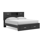 Stabotta Black King Bookcase Storage Bed - PCB1755B10