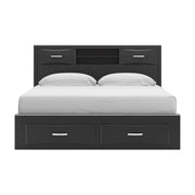 Stabotta Black King Bookcase Storage Bed - PCB1755B10