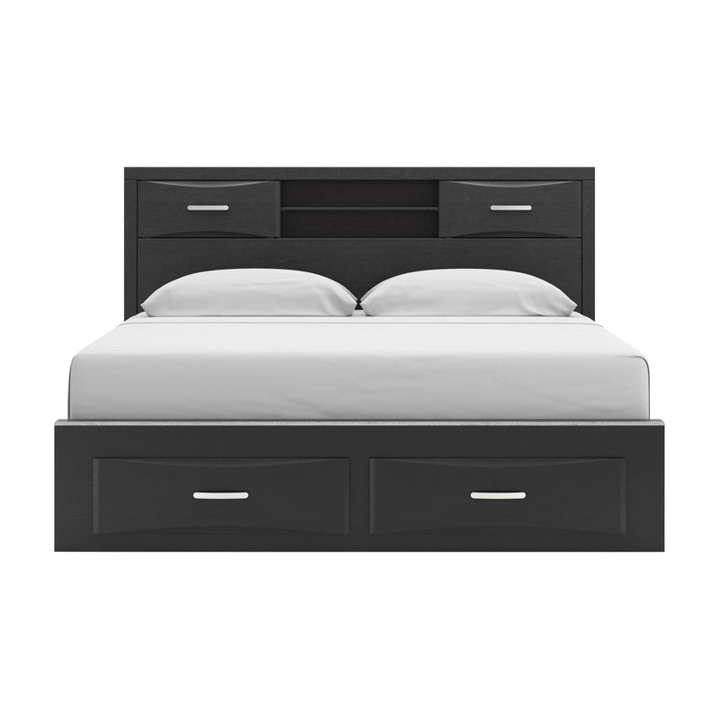 Stabotta Black King Bookcase Storage Bed - PCB1755B10