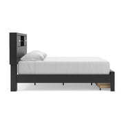 Stabotta Black King Bookcase Storage Bed - PCB1755B10