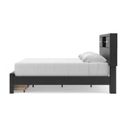 Stabotta Black King Bookcase Storage Bed - PCB1755B10