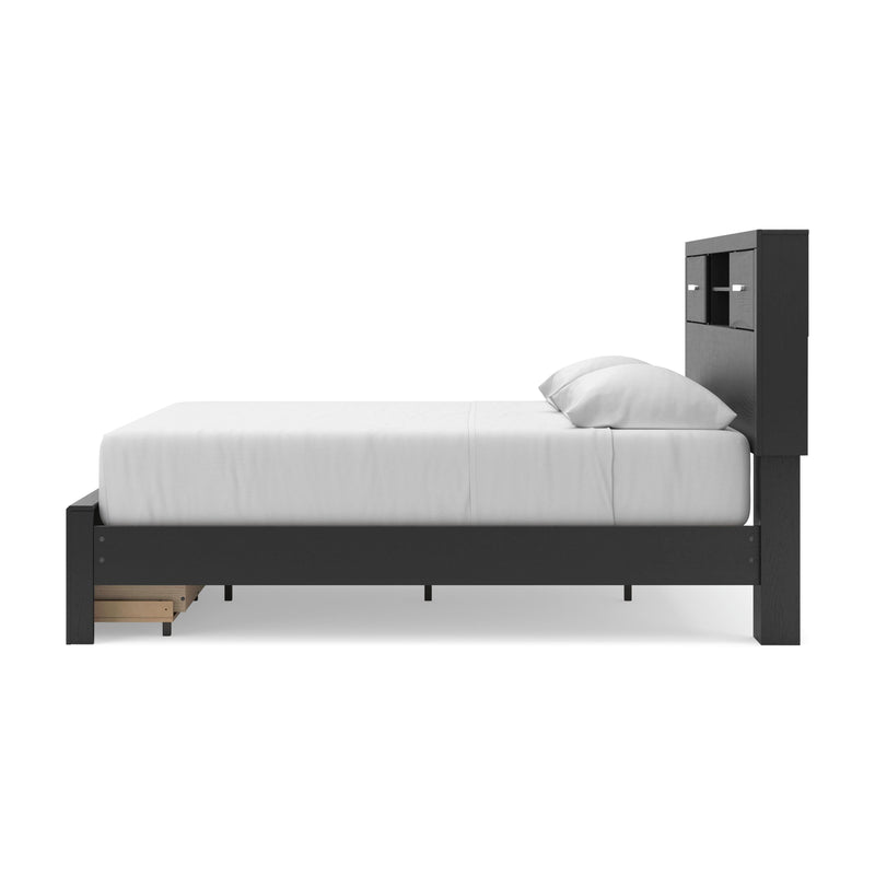 Stabotta Black King Bookcase Storage Bed - PCB1755B10