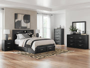 Stabotta Black Queen Bookcase Bed with Storage - PCB1755B7