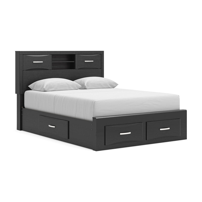 Stabotta Black Queen Bookcase Bed with Storage - PCB1755B7
