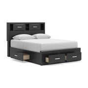 Stabotta Black Queen Bookcase Bed with Storage - PCB1755B7