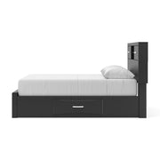 Stabotta Black Queen Bookcase Bed with Storage - PCB1755B7