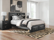 Stabotta Black Queen Bookcase Storage Bed - PCB1755B3