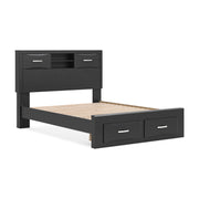 Stabotta Black Queen Bookcase Storage Bed - PCB1755B3
