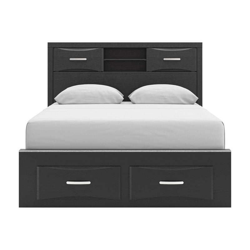Stabotta Black Queen Bookcase Storage Bed - PCB1755B3