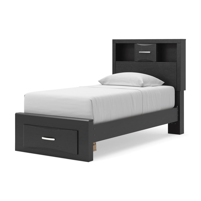 Stabotta Black Twin Bookcase Storage Bed - PCB1755B12