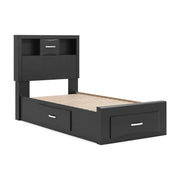 Stabotta Black Twin Bookcase Storage Bed - PCB1755B14