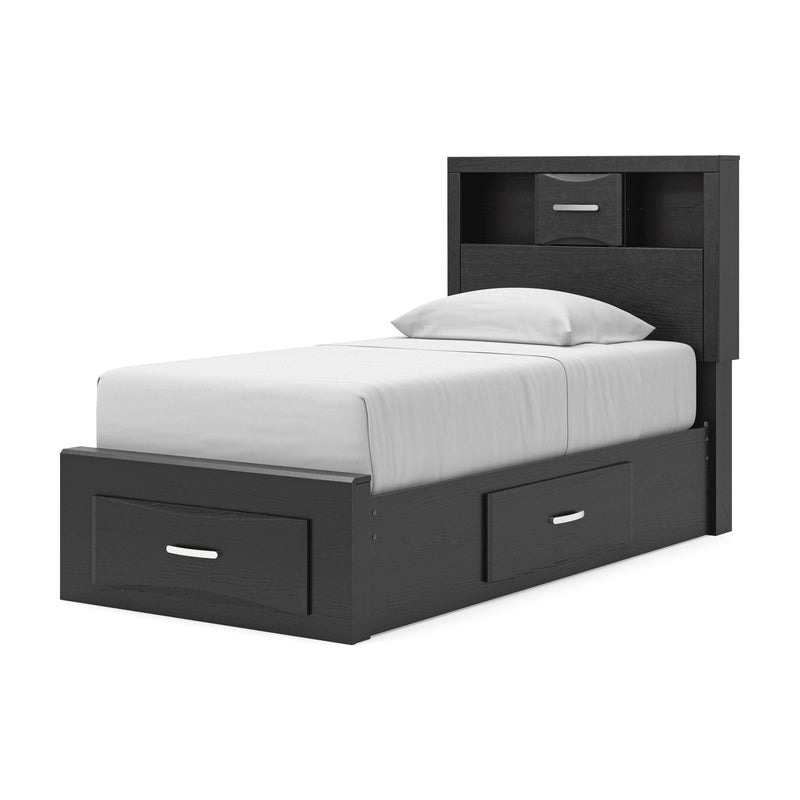Stabotta Black Twin Bookcase Storage Bed - PCB1755B14