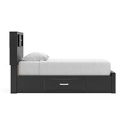 Stabotta Black Twin Bookcase Storage Bed - PCB1755B14