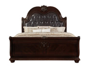 Stanley Cherry Brown King Upholstered Sleigh Bed - DMV FurnitureKing Bed