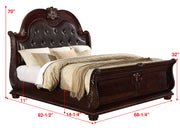 Stanley Cherry Brown Queen Upholstered Sleigh Bed - DMV FurnitureQueen Bed