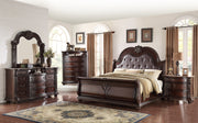 Stanley Cherry Brown Queen Upholstered Sleigh Bed - DMV FurnitureQueen Bed