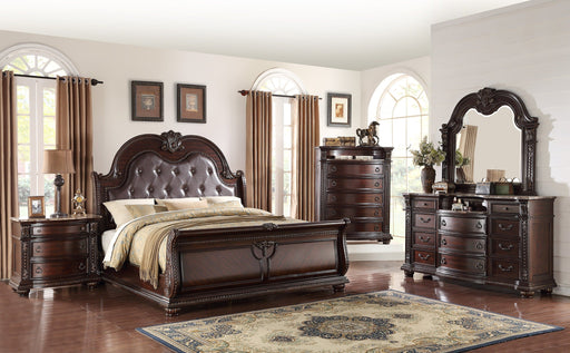 Stanley Cherry Brown Upholstered Sleigh Bedroom Set - DMV FurnitureBedroom Set