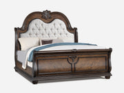 Stanley Coffee Brown Queen Upholstered Sleigh Bed - DMV FurnitureQueen Bed