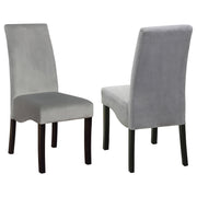 Stanton Velvet Upholstered Dining Side Chair Grey (Set of 2) - 102062