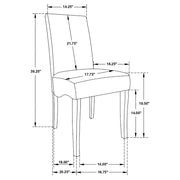 Stanton Velvet Upholstered Dining Side Chair Grey (Set of 2) - 102062