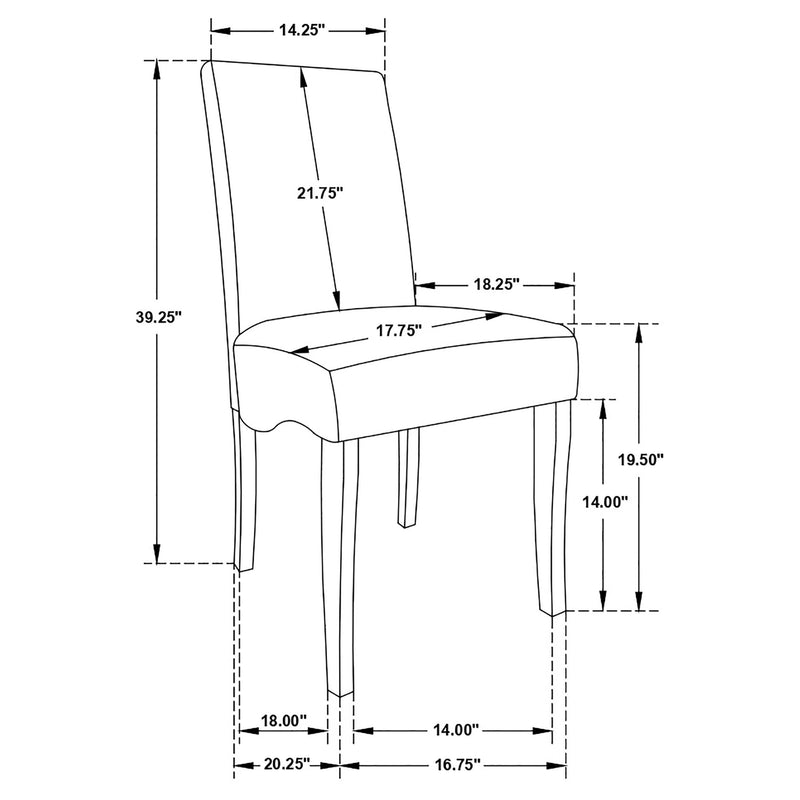 Stanton Velvet Upholstered Dining Side Chair Grey (Set of 2) - 102062