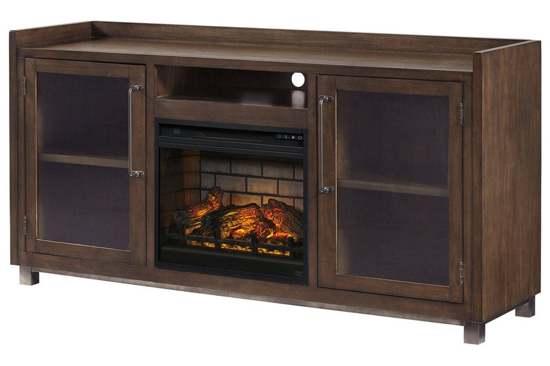 Starmore Brown/Gunmetal 3 - Piece Wall Unit with Electric Fireplace - DMV FurnitureEntertainment Center