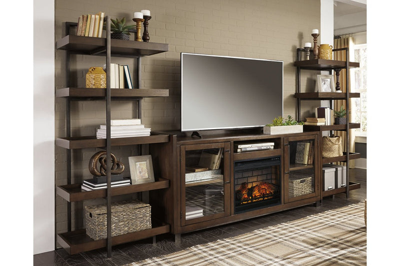Starmore Brown/Gunmetal 3 - Piece Wall Unit with Electric Fireplace - DMV FurnitureEntertainment Center
