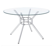 Steele 48-inch Round Glass Top Dining Table Chrome - 115200CHR
