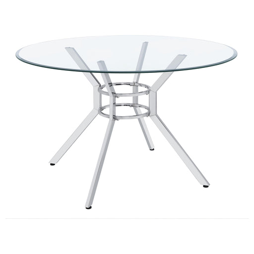 Steele 48-inch Round Glass Top Dining Table Chrome - 115200CHR