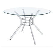 Steele 48-inch Round Glass Top Dining Table Chrome - 115200CHR