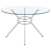 Steele 48-inch Round Glass Top Dining Table Chrome - 115200CHR