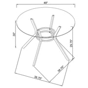 Steele 48-inch Round Glass Top Dining Table Chrome - 115200CHR