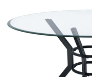 Steele 48-inch Round Glass Top Dining Table Matte Black - 115200BLK