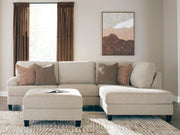 Steelwater Retreat 2-Piece Sectional with Chaise and Oversized Accent Ottoman in Latte - PKG024826