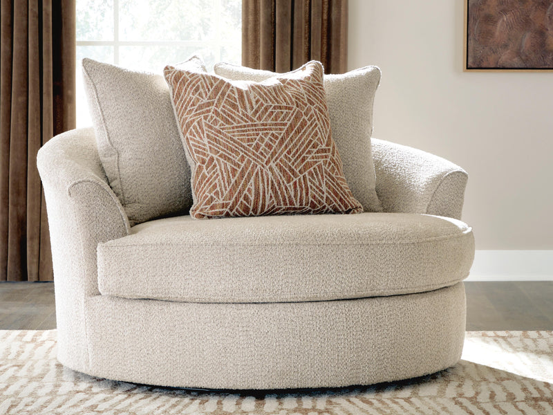 Steelwater Retreat Latte Oversized Swivel Accent Chair - 6670421