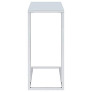 Stella White Glass Top C-Shaped Sofa Side Table Chrome - 900250