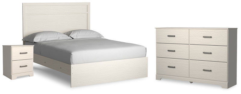 Stelsie Queen Panel Bed with Dresser and Nightstand in White from Ashley - DMV Furniture