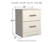Stelsie Twin Panel Bed with Mirrored Dresser and Nightstand in White - PKG015994