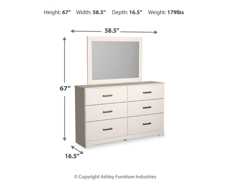 Stelsie White Dresser, Mirror, Chest and Nightstand - B2588B15