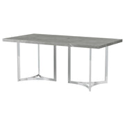 Sterling 72-inch Rectangular Dining Table Grey Faux Marble - 108121