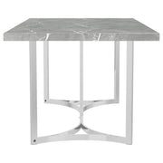 Sterling 72-inch Rectangular Dining Table Grey Faux Marble - 108121