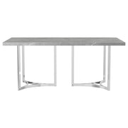Sterling 72-inch Rectangular Dining Table Grey Faux Marble - 108121