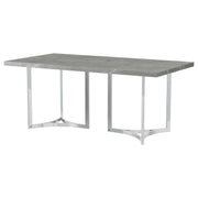 Sterling 72-inch Rectangular Dining Table Grey Faux Marble - 108121