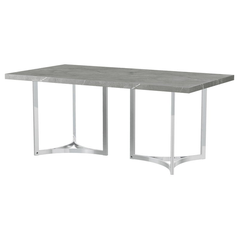 Sterling 72-inch Rectangular Dining Table Grey Faux Marble - 108121
