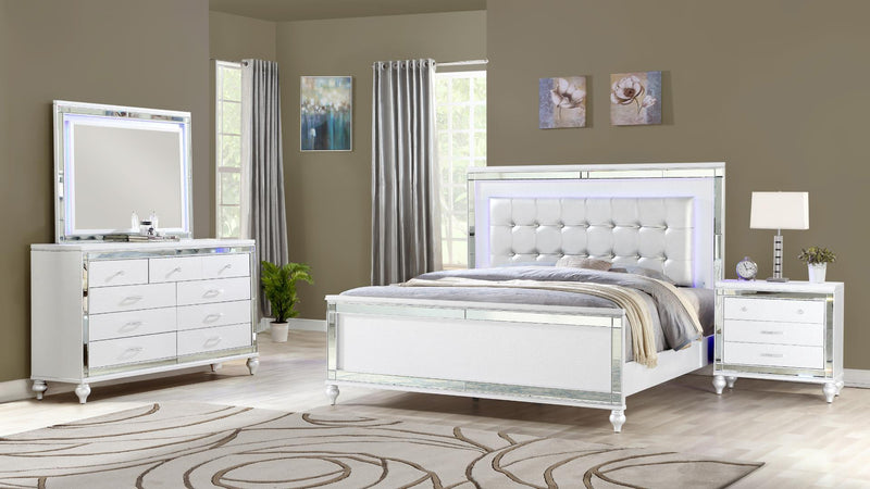 Sterling Full 4 Pc Bedroom Set in White - Sterling Full 4 Pc Bedroom Set in White