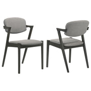 Stevie Padded Wood Dining Arm Chair Black (Set of 2) - 115112