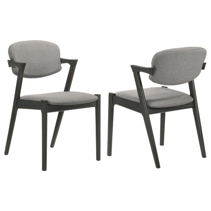 Stevie Padded Wood Dining Arm Chair Black (Set of 2) - 115112