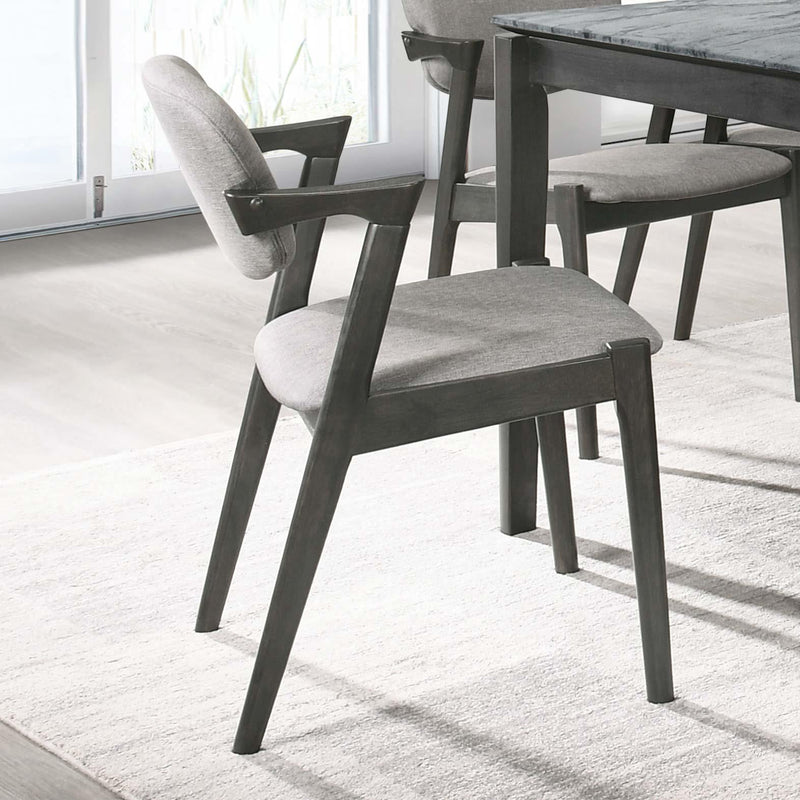 Stevie Padded Wood Dining Arm Chair Black (Set of 2) - 115112