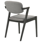 Stevie Padded Wood Dining Arm Chair Black (Set of 2) - 115112